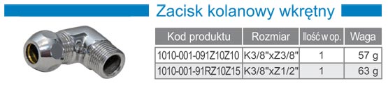 Zacisk instalacyjny kolanowy zz