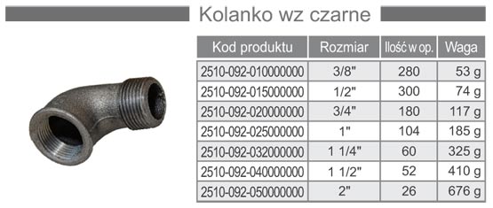 Kolanko żeliwne wz