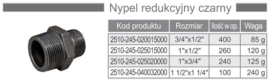 Nypel żeliwny redukcyjny