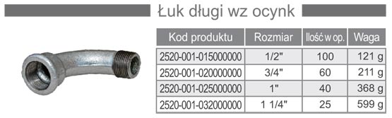 Łuk długi żeliwny wz