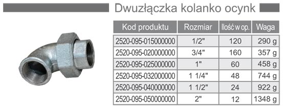 Śrubunek żeliwny kolanowy
