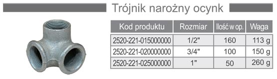 Trójnik żeliwny narożny