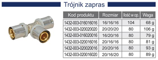 Trójnik pex zaprasowywany